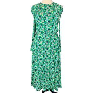 Dolan Floral Long Sleeve Maxi Dress Green Multi Flower Womens Plus Size 14